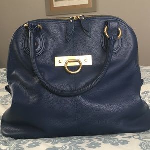 Onna Ehrlich Navy Francoise Leather Bag